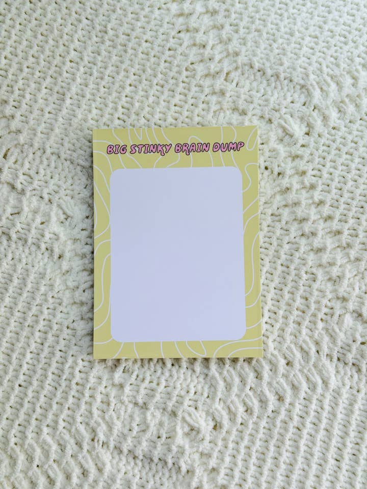 Big Stinky Brain Dump Notepad for wholesale by Cosmic Paper Studio