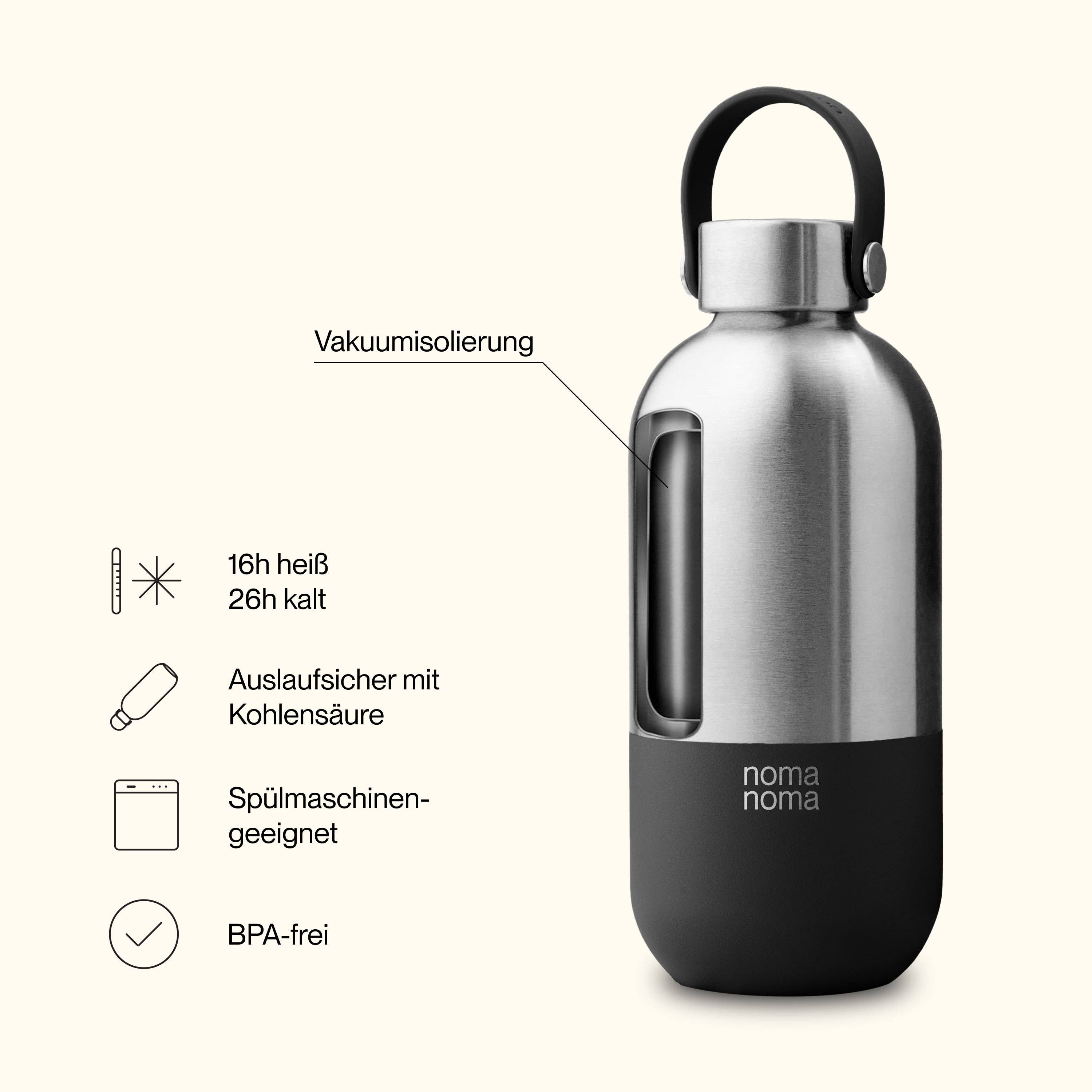 noma noma – wholesale Vattenflaska – Vattenflaska i rostfritt stål 750 ml, kaffe svart1