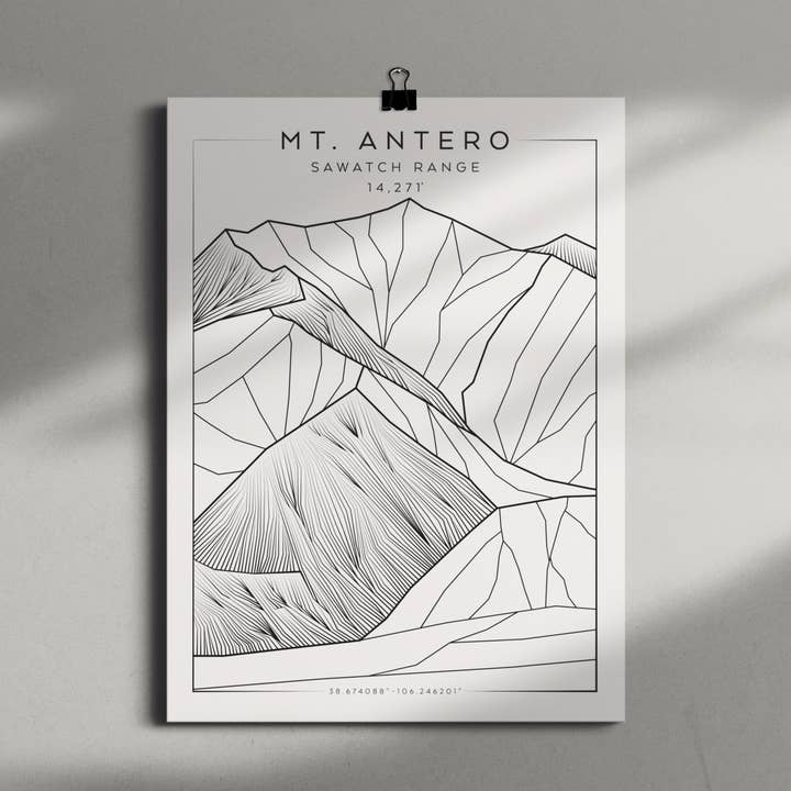 Mt. Antero 9x12 Poster for wholesale by The Elevated Line LLC