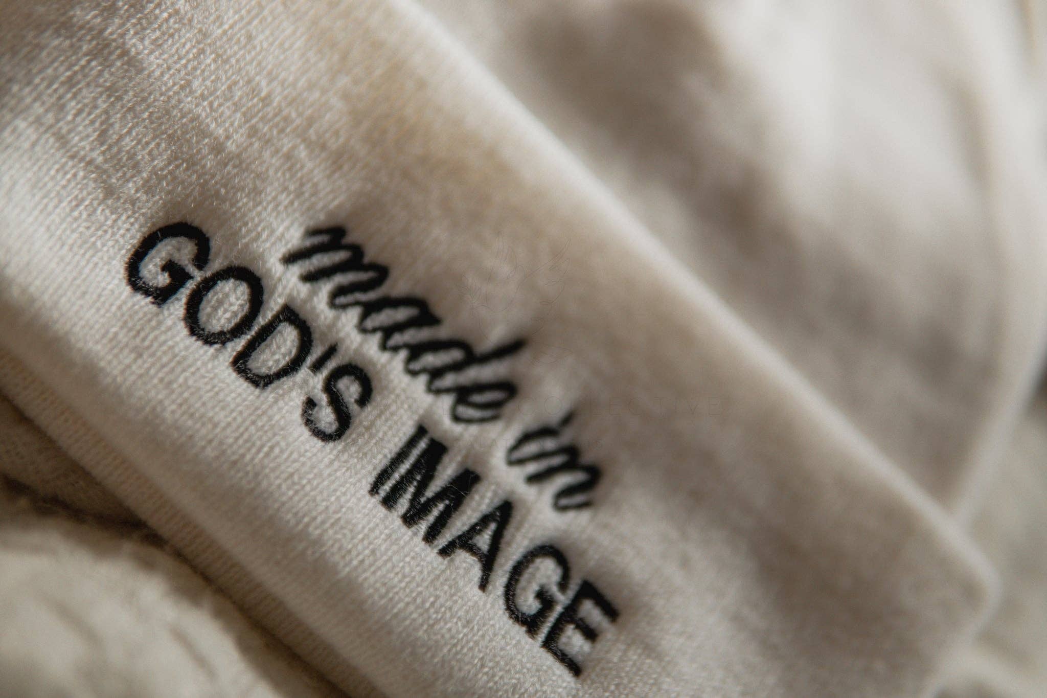 White made in God's image | Embroidered Christian Beanie Toboggan for wholesale on Faire9