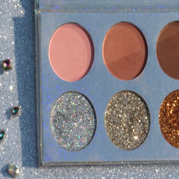 Elise Pink - Wholesale Eyeshadow Palette - Glitter Eyz Eyeshadow Palette with Rhinestones 4