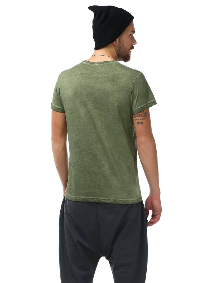Green Male Skull Printed T-Shirt for wholesale on Faire2