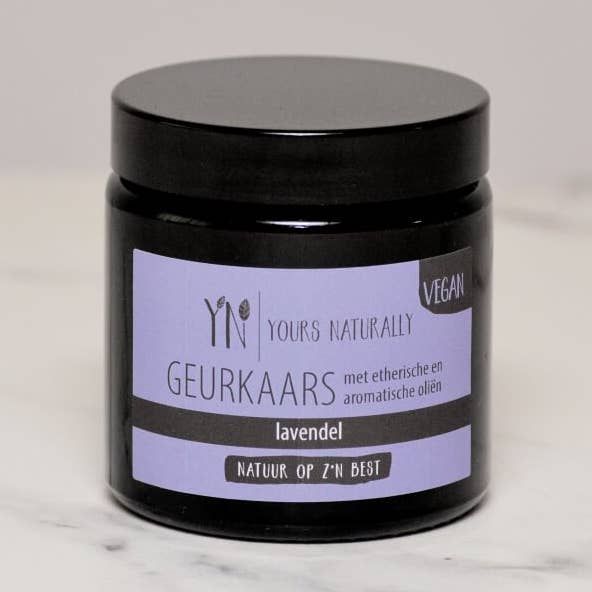 Pharmacy Vegan Scented Candle in brown glass Lavender for wholesale by Yours Naturally