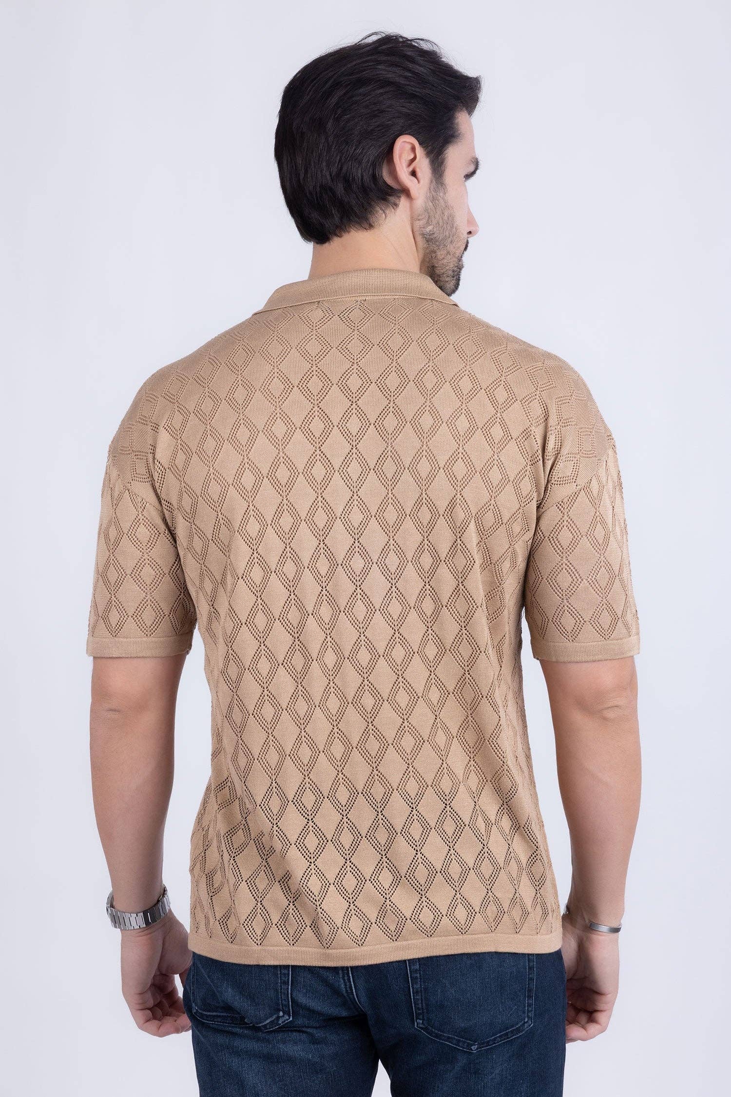 BARABAS - Venta al por mayor Polo - Hombre - Camisetas Polo Transparentes Elásticas Geométricas para Hombre 5P129