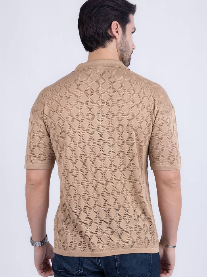 BARABAS - Venta al por mayor Polo - Hombre - Camisetas Polo Transparentes Elásticas Geométricas para Hombre 5P129