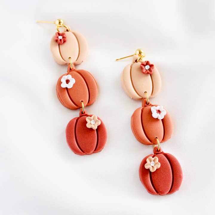 Kürbis-Ton-Ohrringe | Ohrringe aus Ton | Halloween-Ohrringe für den Großhandel von PERNAZ JEWEL