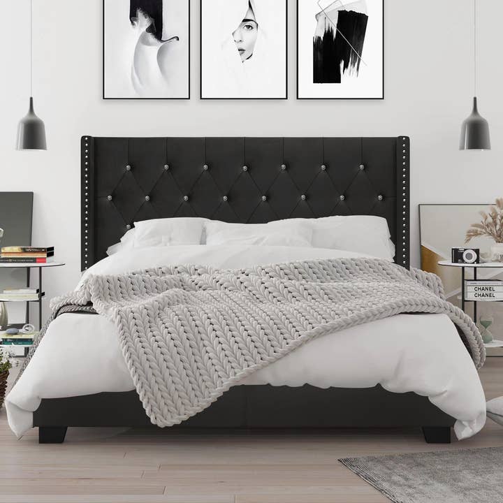 Home Design - Wholesale Bed - Brady Tufted Wingback Upholstered Panel Bed11