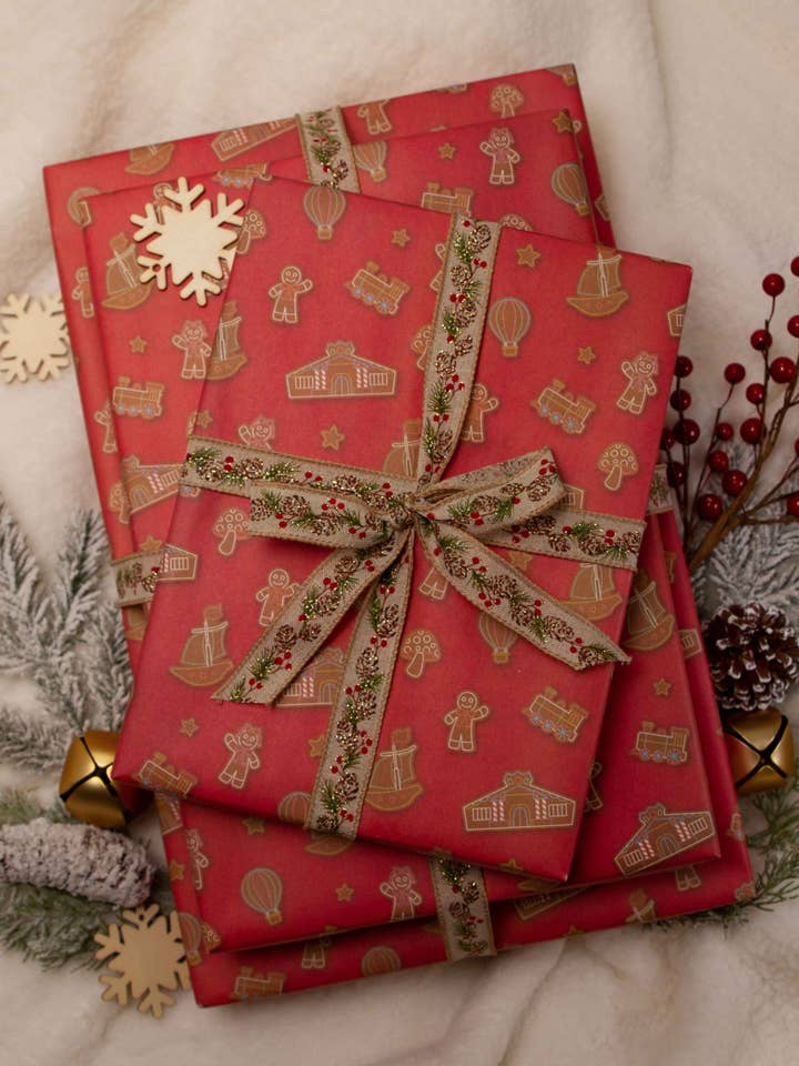 Gingerbread Fun - Charity Eco-Friendly Wrapping Paper for wholesale by Giftiply