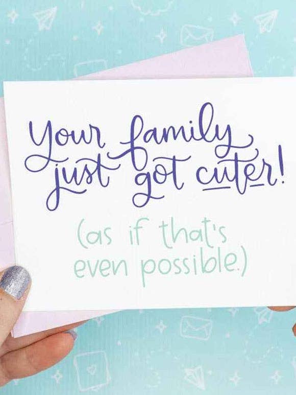 Cuter Family Baby Greeting Card for wholesale by Cedar Witch Goods