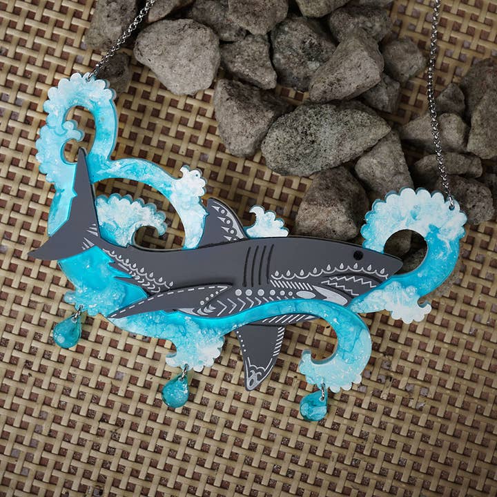 Lost Kiwi Designs - Wholesale Pendant/charm necklace - Great White Necklace3