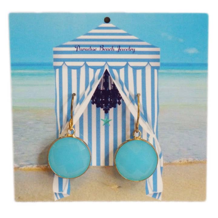 Blue Chalcedony Gemstone Earrings for wholesale by PARADISE BEACH COMPANY
