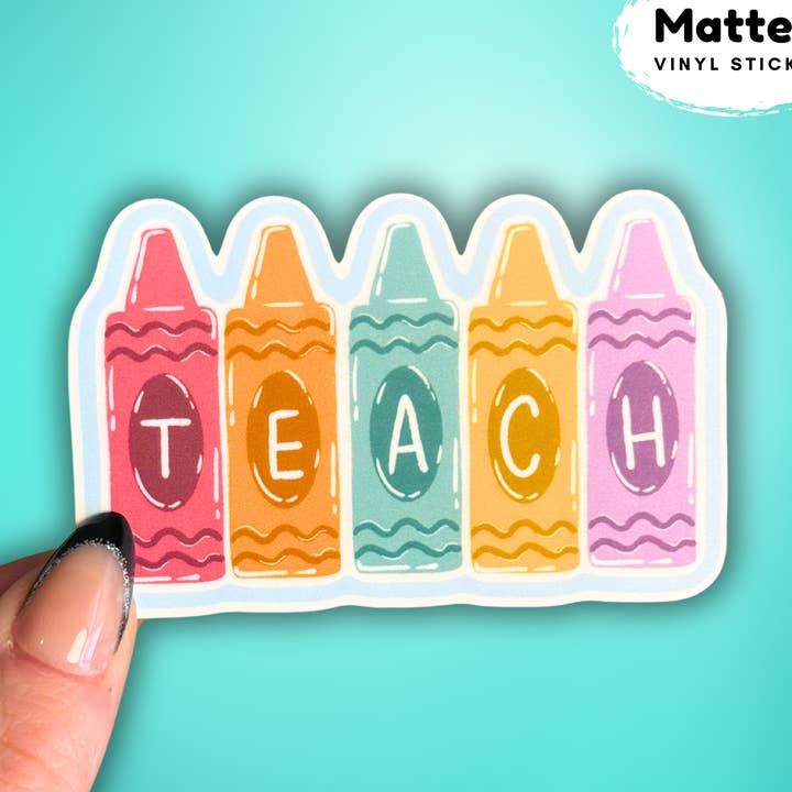Teacher matte sticker for wholesale by Crafty Baker Designs