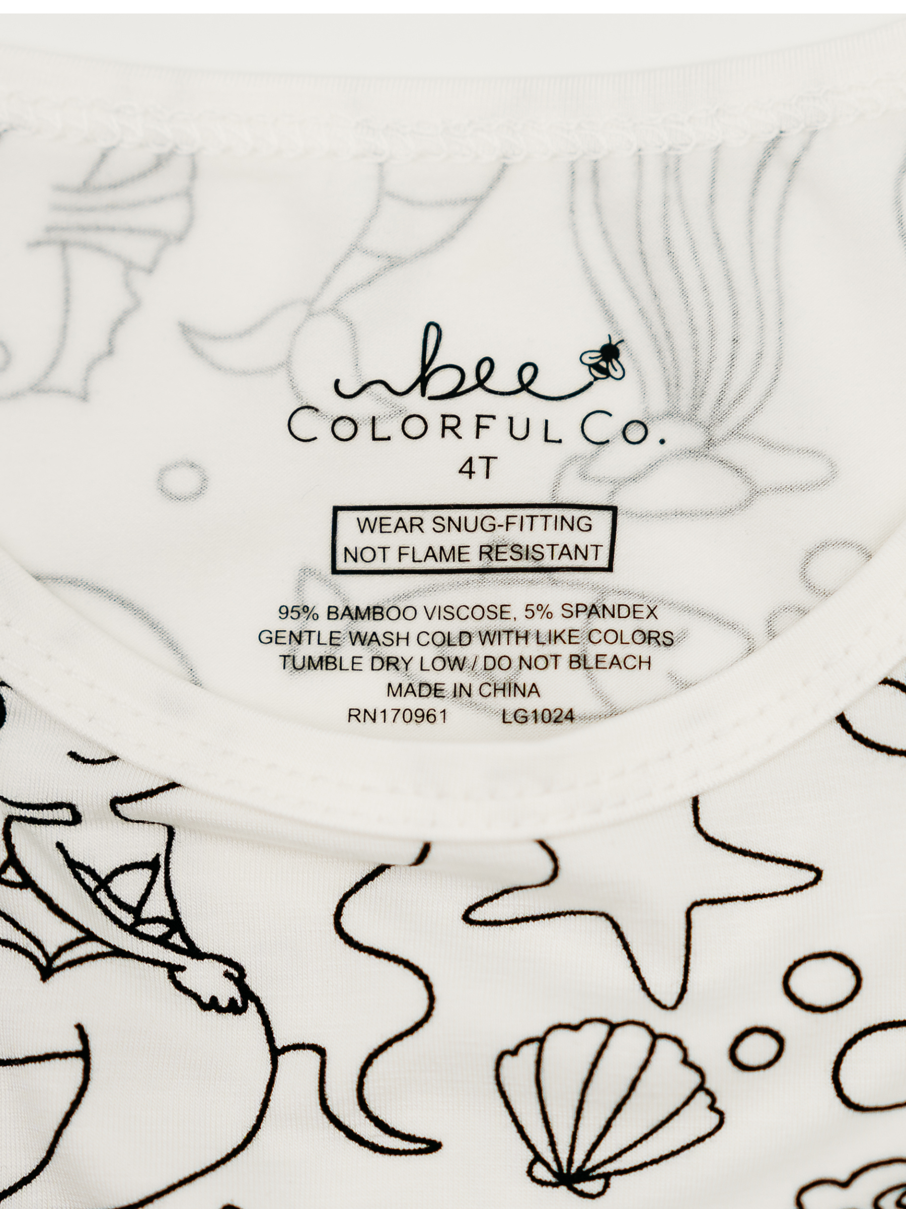 Bee Colorful Co. - Wholesale Sleepwear Set - Kids - Mermaid Coloring Pajamas 2 piece set made from Bamboo5