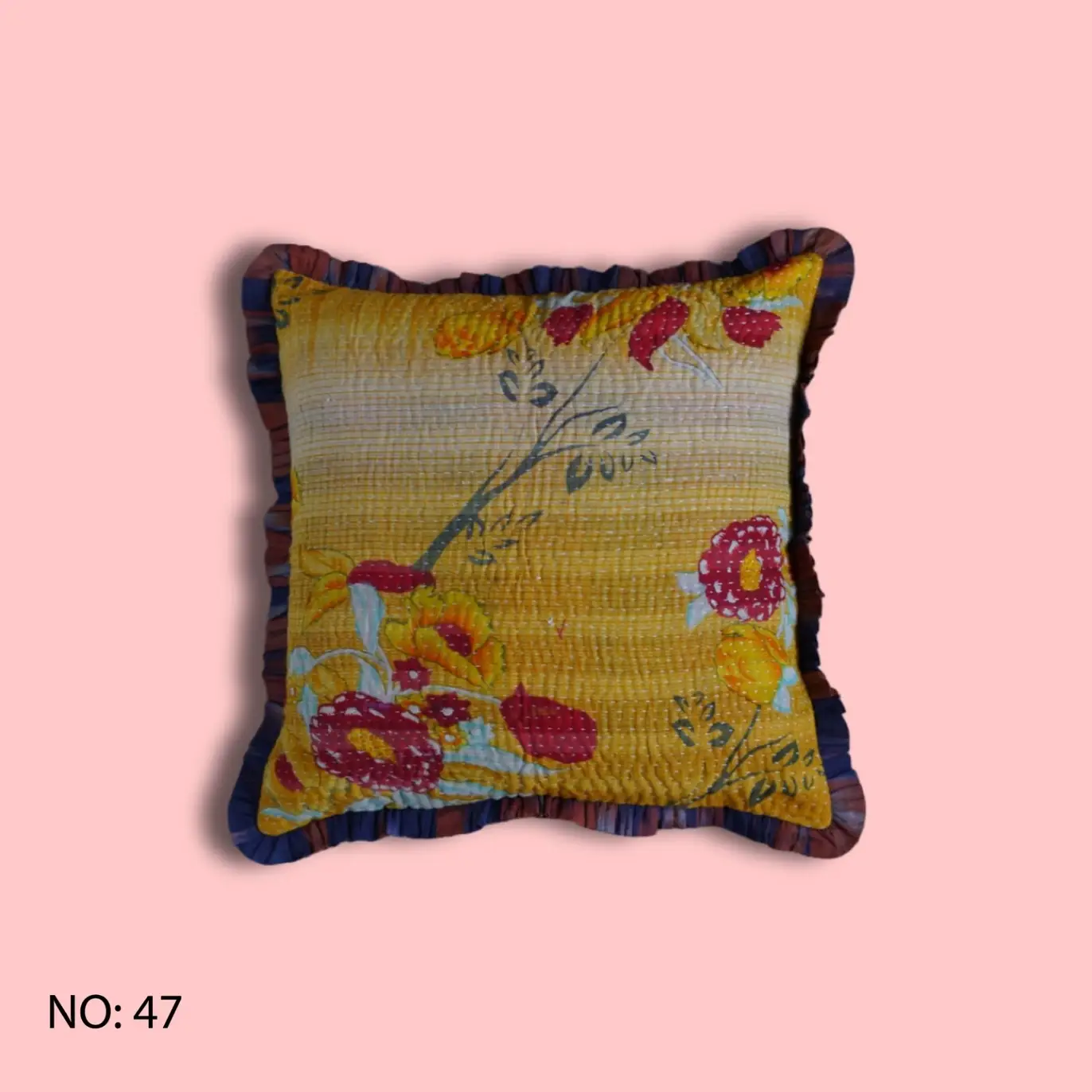 Annahmol - Wholesale Throw Pillow Cover - One of a Kind Vintage Kantha & Ikat Pillow 229