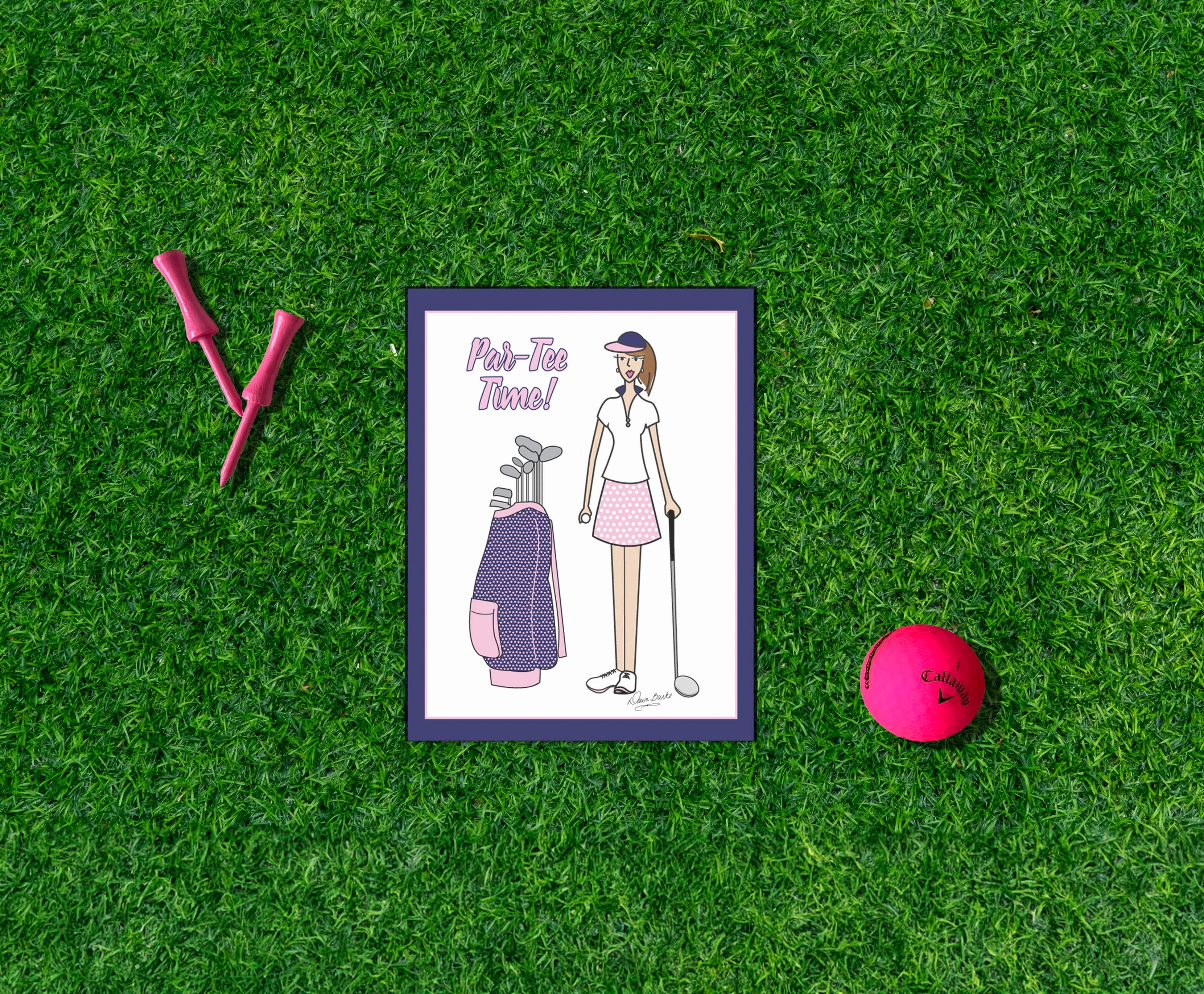 Dawn of Designs - Wholesale Stationery/Notecard Set - Women's Golf Boxed Card Set- 4 cards5