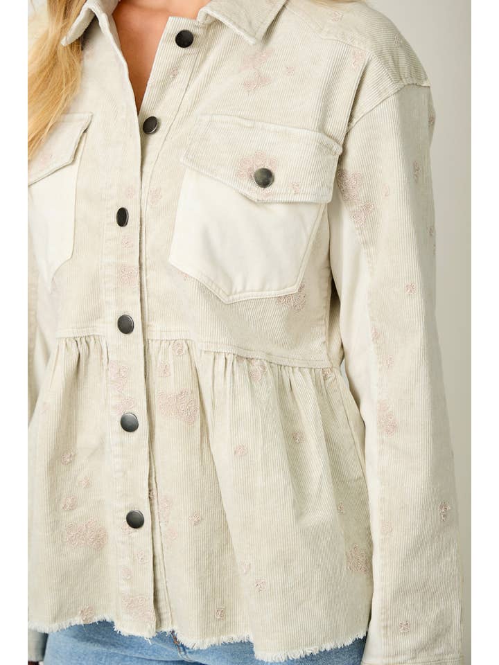 Mystree - Wholesale Jacket - Women's - 61174 Washed Terry Mix Peplum Jacket5