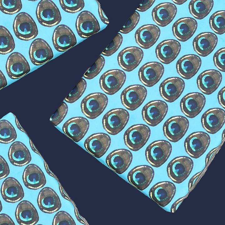 RUMI - Wholesale Flat Wrap - Eco-friendly Wrapping Paper - Peacock Feather1