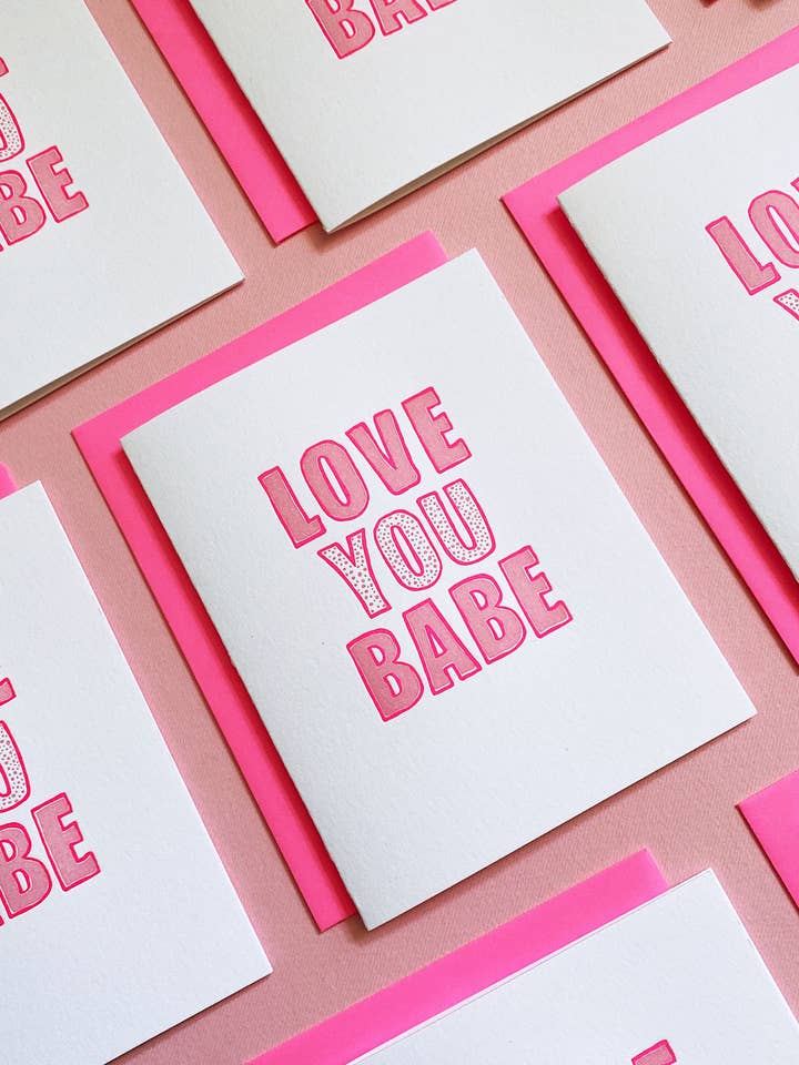 LOVE YOU BABE Â - love Harry Styles way, greeting card for wholesale by Richie Designs
