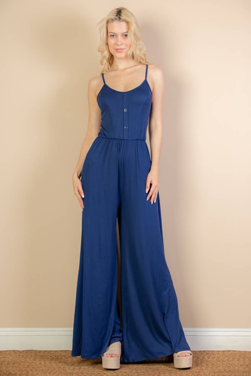 CAPELLA APPAREL - Wholesale Jumpsuit - Women's - Button Front Wide Leg Jumpsuit12