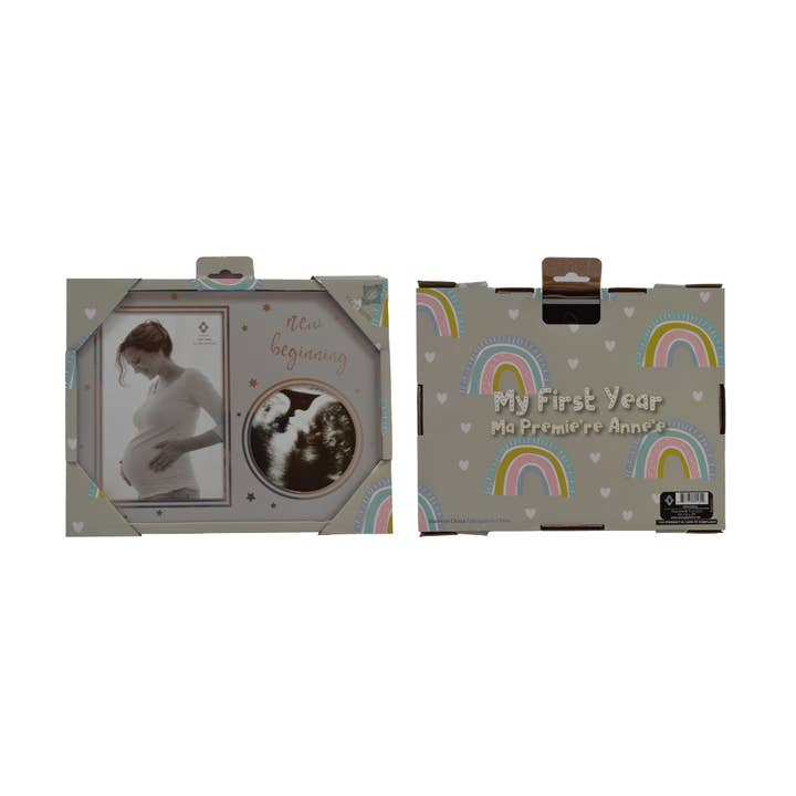 Concepts In Time - Wholesale Picture frame - Concepts Silver Sonogram 'New Beginning' 4x6 Metal Frame