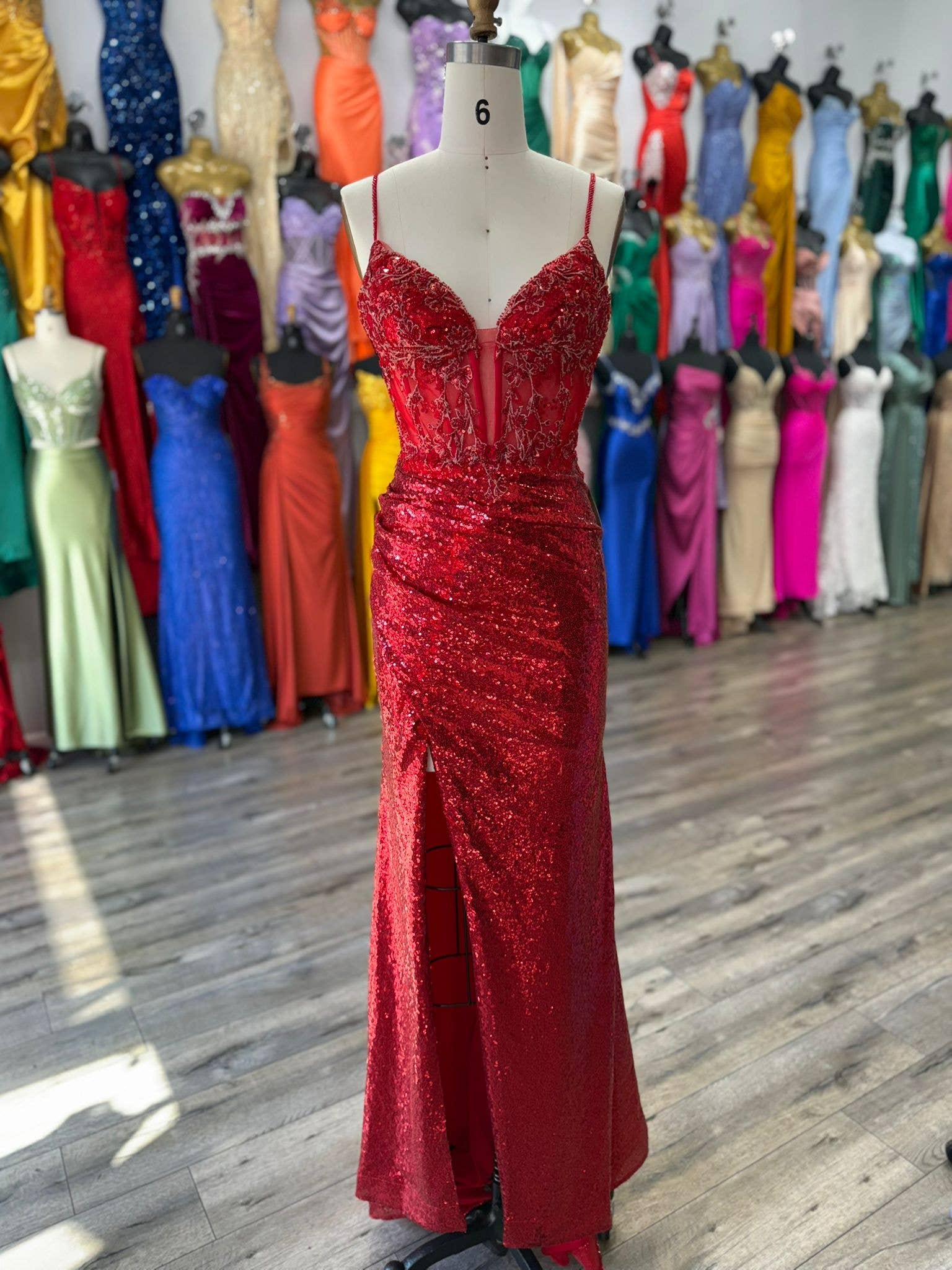 La Veneto - Wholesale Dress - Women's - DRAPED SEQUIN GOWN1