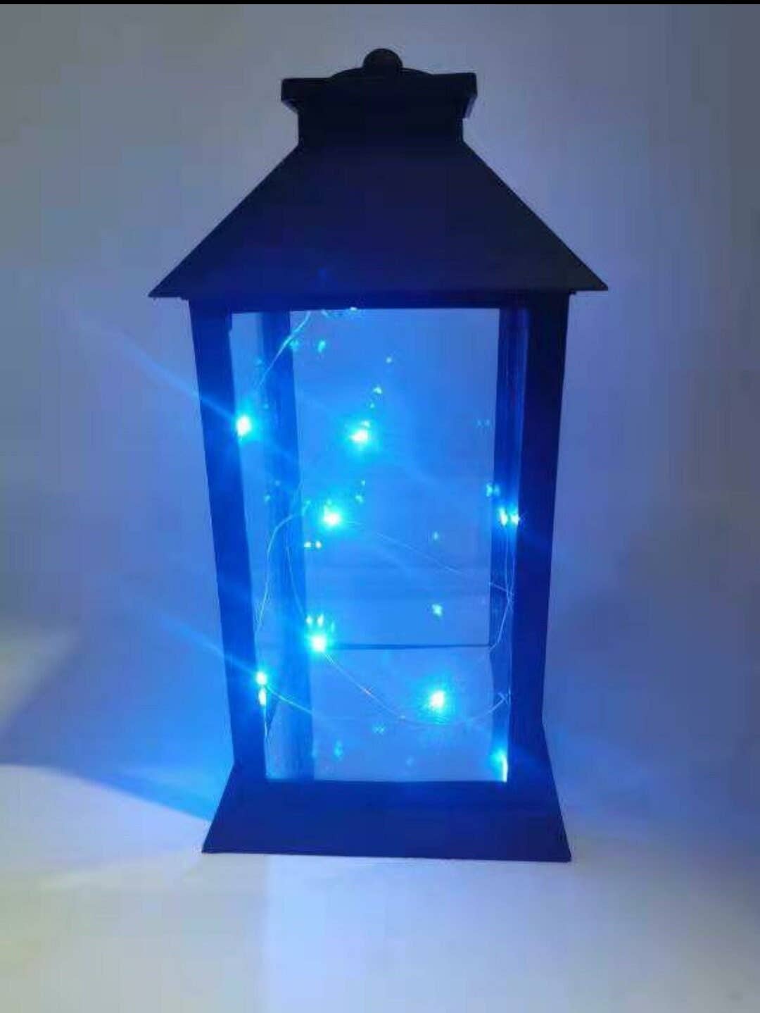 Green Pastures Wholesale - Wholesale Lantern - Lantern -12'' Hanging lantern with fairy lights/multi colors7