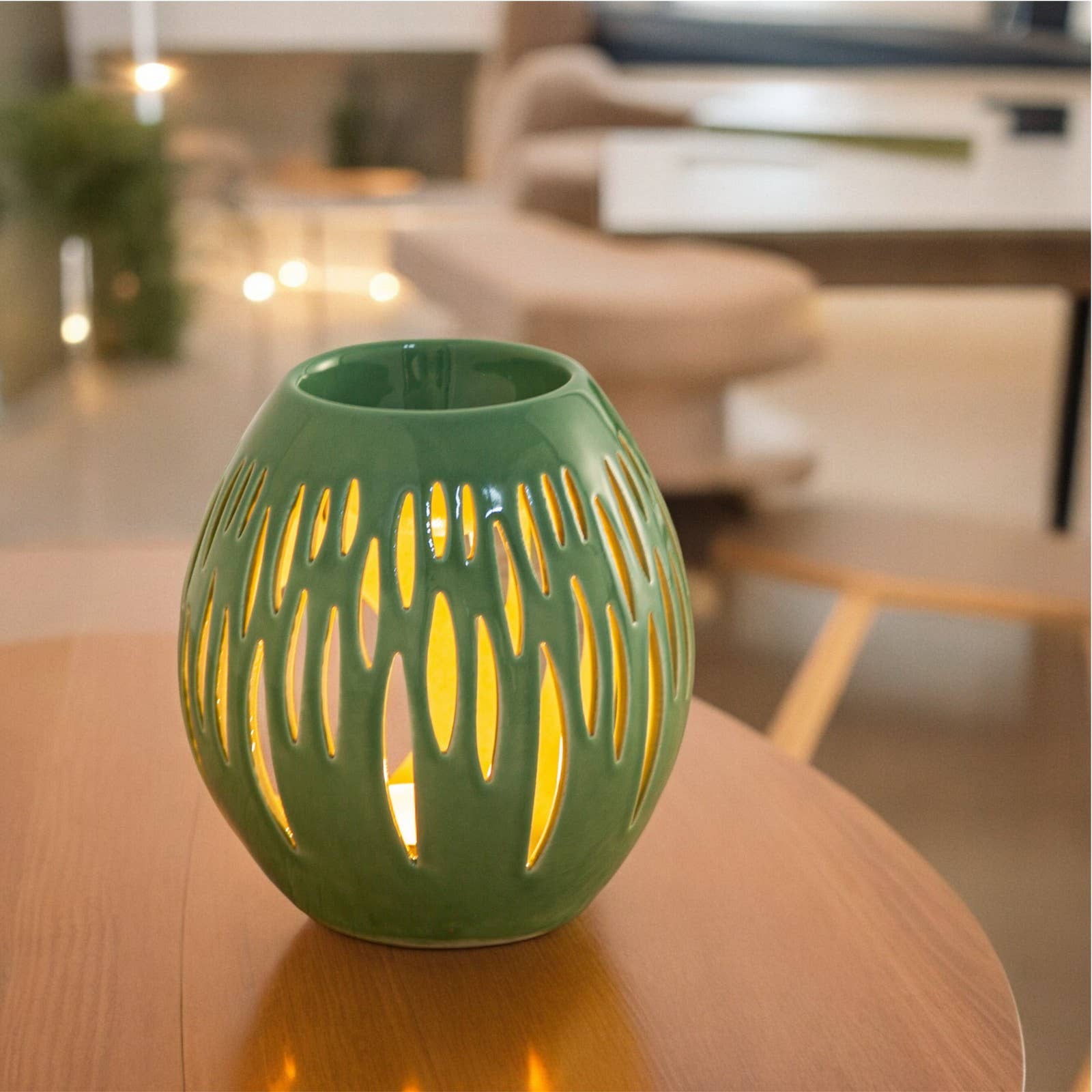 Zen'Arôme - Wholesale Oil Warmer - Ovali Olive ceramic wax warmer and melts3