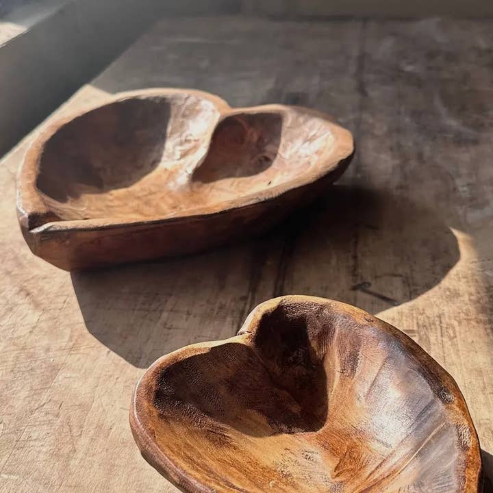 Stash Style - Wholesale Decorative Plate/Dish/Bowl - Heart Shaped Wooden Bowls3