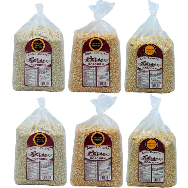 Mixed Case of 6lb Bags of Popcorn for wholesale by Amish Country Popcorn