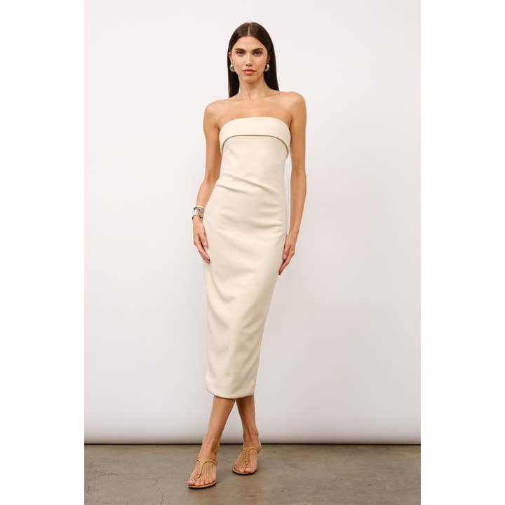 Mila Lux Crepe Fitted Midi Dress for wholesale by Loucia