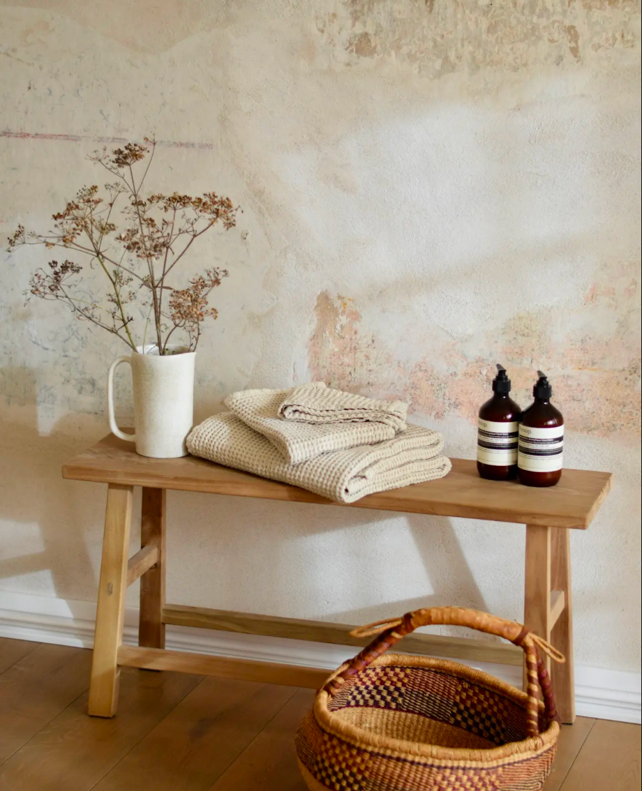 MagicLinen (We handle U.S. import procedures for you) - Wholesale Towel Set - Waffle linen towel set in Vanilla (3 pcs)6