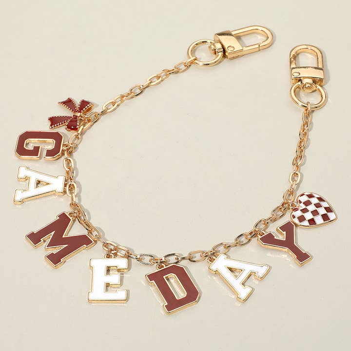 Sensibling Corp. - Wholesale Purse/Bag Accessory - Women's - Football GAME DAY Message Bow Heart Charm Station Bag Chain Charm0