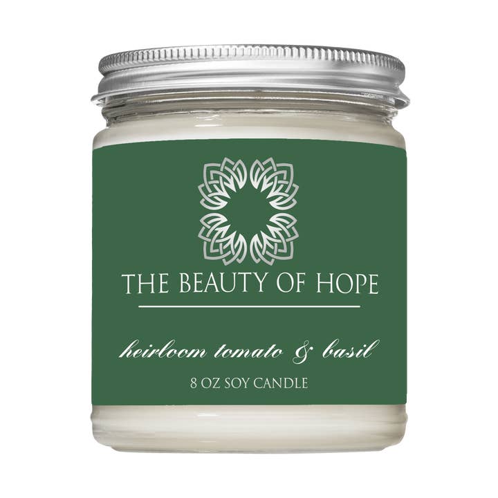 The Beauty of Hope - Wholesale Pot/gevulde kaars - 8oz erfstuk tomaat en basilicum kaars