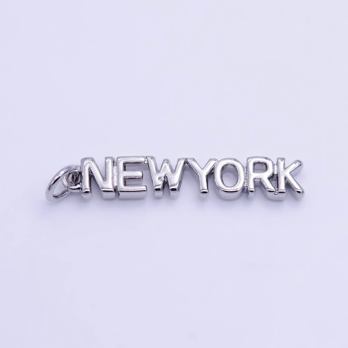 Aim Eternal - Wholesale Individual Charm/Pendant - 16K Gold Filled USA City States Script Tag Charm in Gold & Silver | D814 - D8233