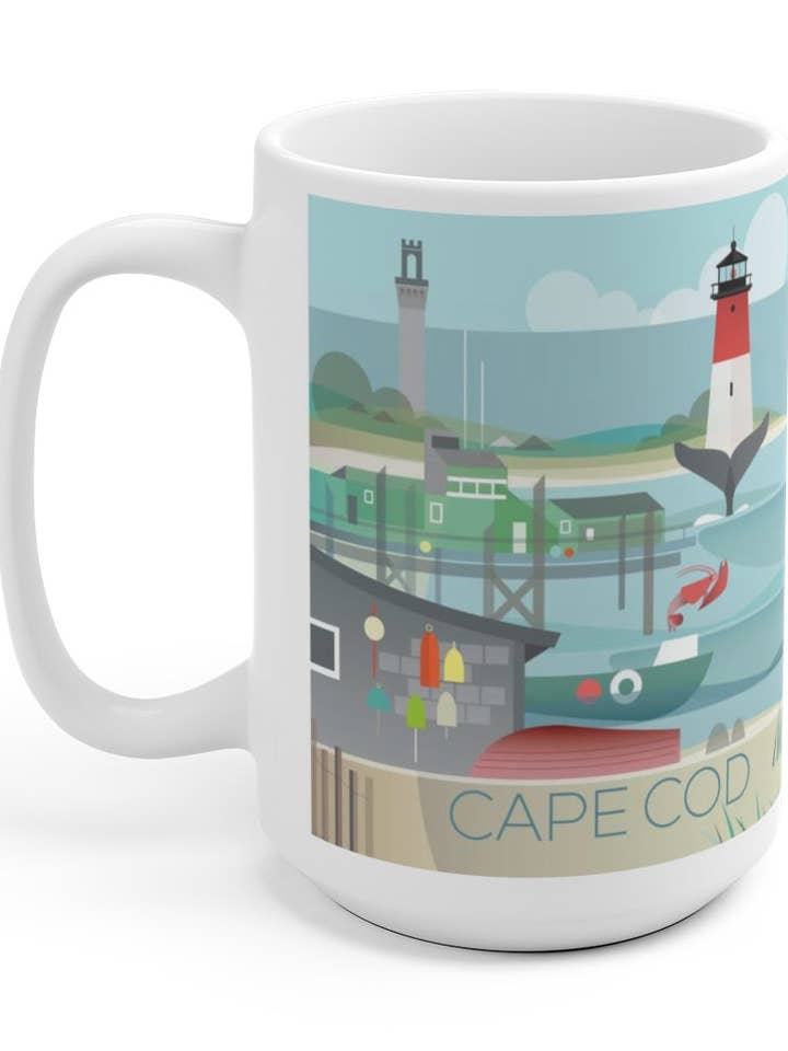 CAPE COD KERAMISCHE MOK VAN 15 OZ voor wholesale door Max & Oscar