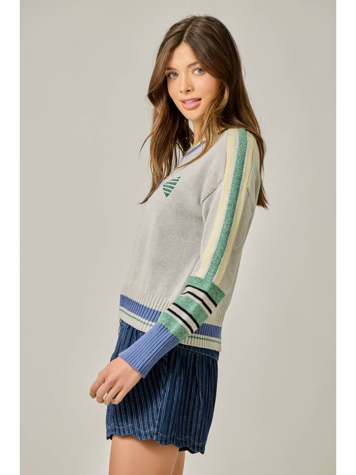 Mystree - Wholesale Knit Sweater - Women's - 61359 Color Block Pullover Sweater3