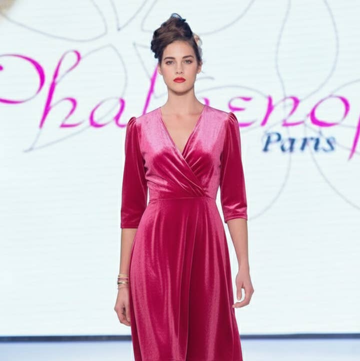 Jurk ELISE fluweel voor wholesale door Phalaenopsis Paris