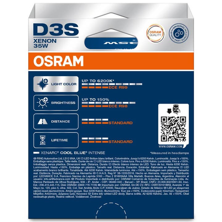 OSRAM COOL BLUE INTENSE 66340CBN-2HB D3S Pk32d-5 0V 35W per la vendita all'ingrosso da parte di S&U FairTrade UG