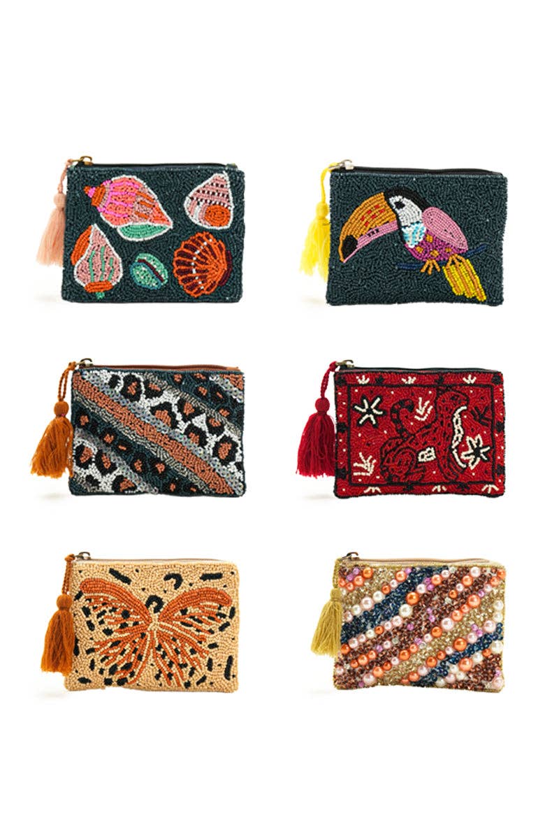 America & Beyond – Porta-moedas - Mulher por atacado – Conjunto de 6 Bolsas de Moedas Inspiradas na Natureza0