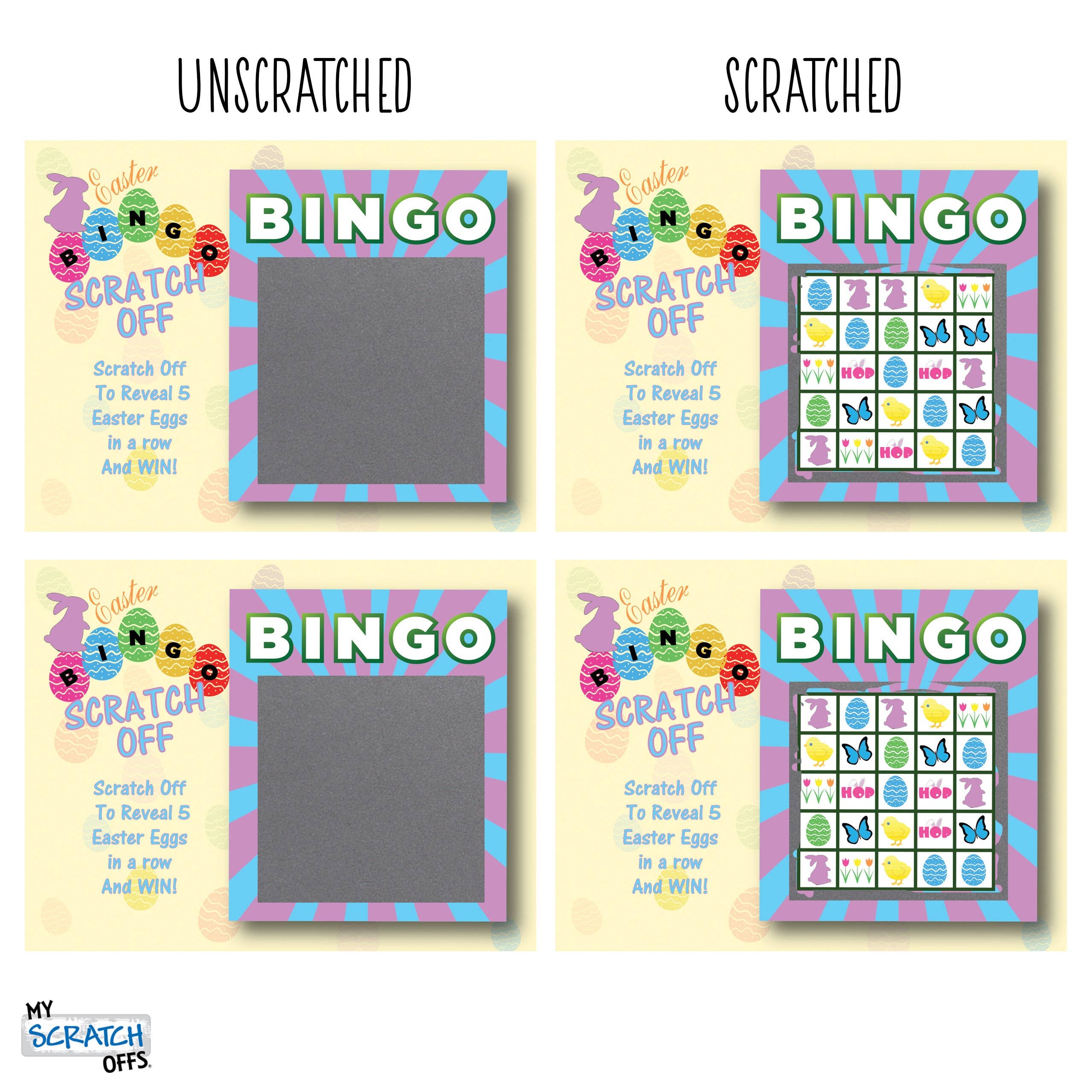 My Scratch Offs - Wholesale Card Game - 50 Easter Bunny BINGO Scratch Off Game Cards4