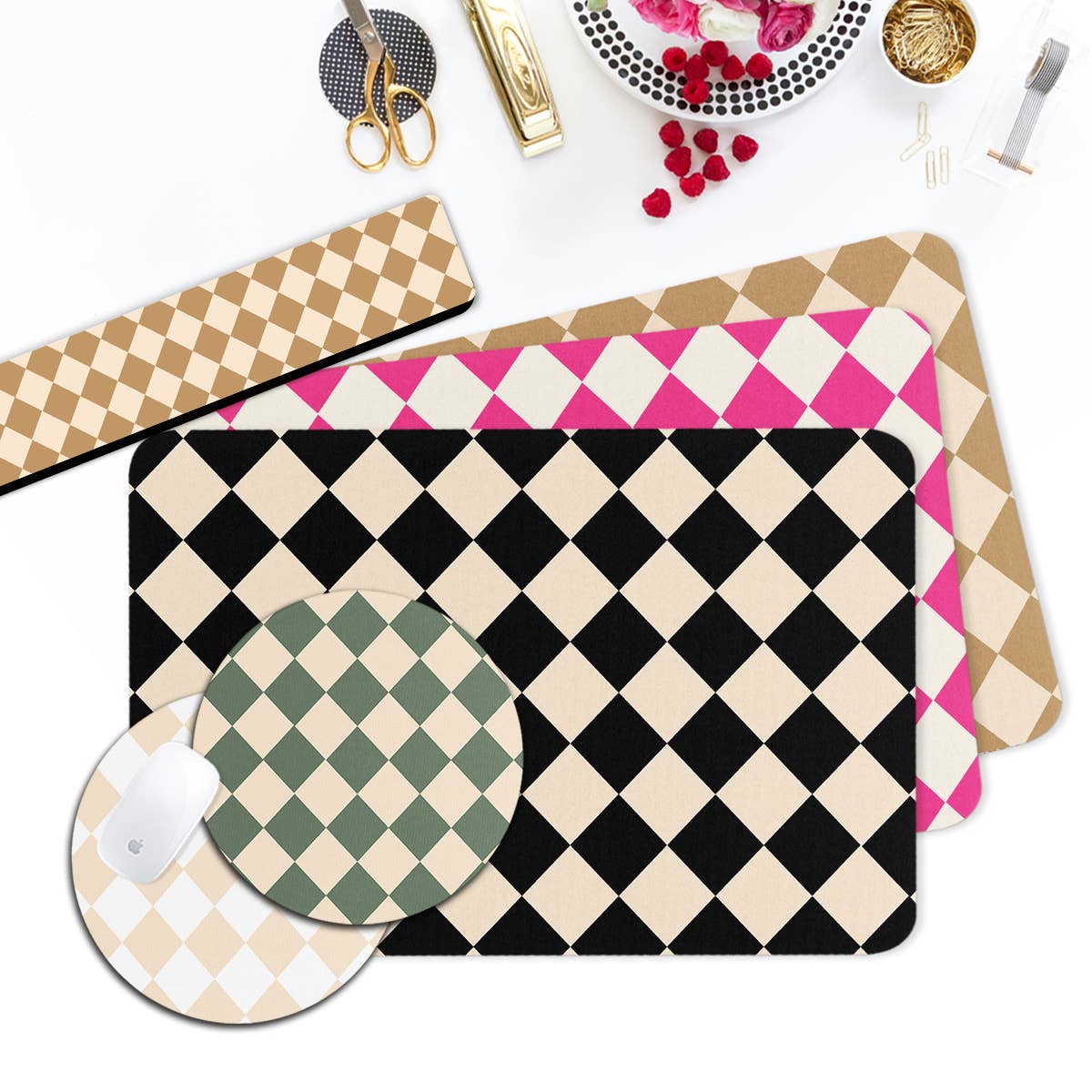 Boutique Monogram - Wholesale Desk Pad - Desk Pad, Mouse, Keyboard Rest, Diamond, Checker, Harlequin1