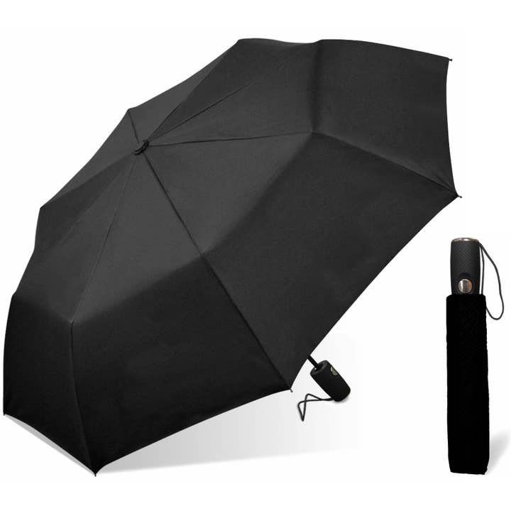 Chaby International - Wholesale Umbrella - Unisex - London Fog 42" Automatic Super Mini Umbrella in Solid Black
