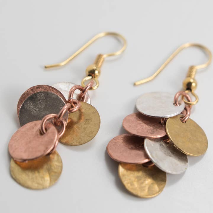 Ten Thousand Villages - Wholesale Dangle Earrings - Mixed Metal Cluster Earrings1