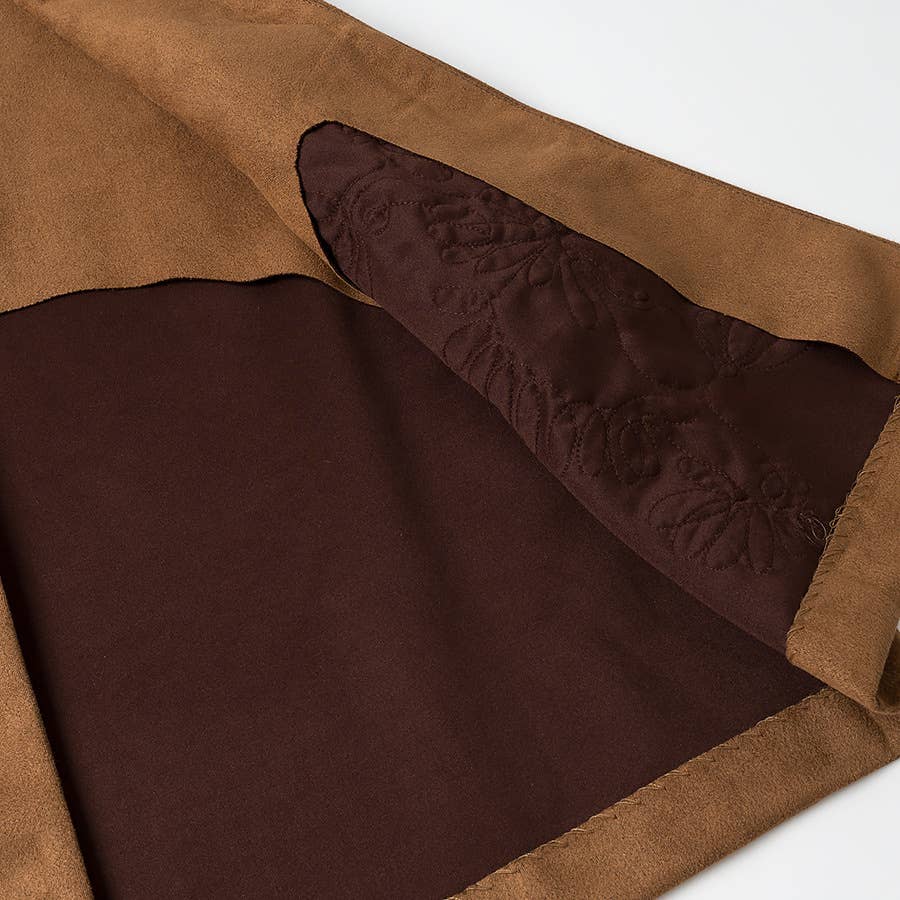 Rosa Clothing - Wholesale Outerwear Vest - Women's - Boho Suede Embroidered Vest Gilets7