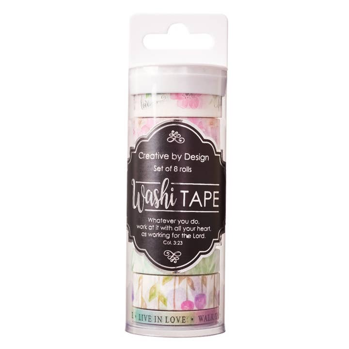 Christian Art Gifts - Wholesale Washi Tape - Washi Tape Set 8pc Blossoms of Blessings
