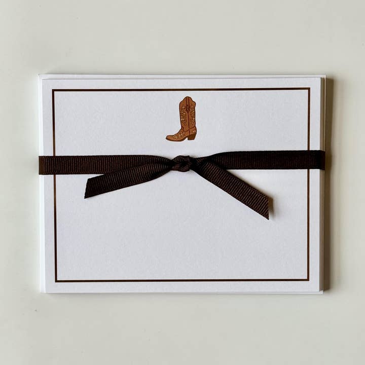 Cowboy Boot, Brown - Flat Note Cards for wholesale by Georgetown Paperie