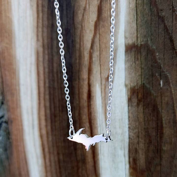 Art Factory LLC - Wholesale Pendant/Charm Necklace - Upper Peninsula shape charm necklace / bracelet