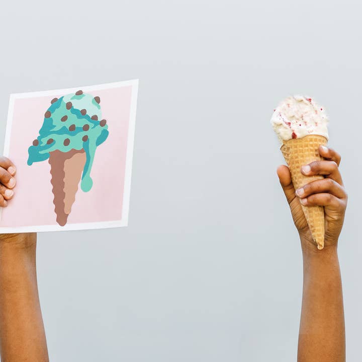 Elle Crée (She Creates) - Wholesale DIY craft kit – Child - MINI Ice Cream Cone Paint-by-Number Kit3