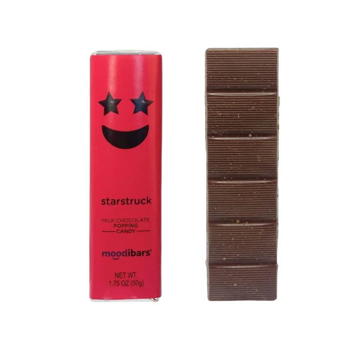 Astor Chocolate Corp. - Wholesale Chocolate Bar - Moodibars STARSTRUCK Milk Chocolate Popping Candy 1.5oz bar1