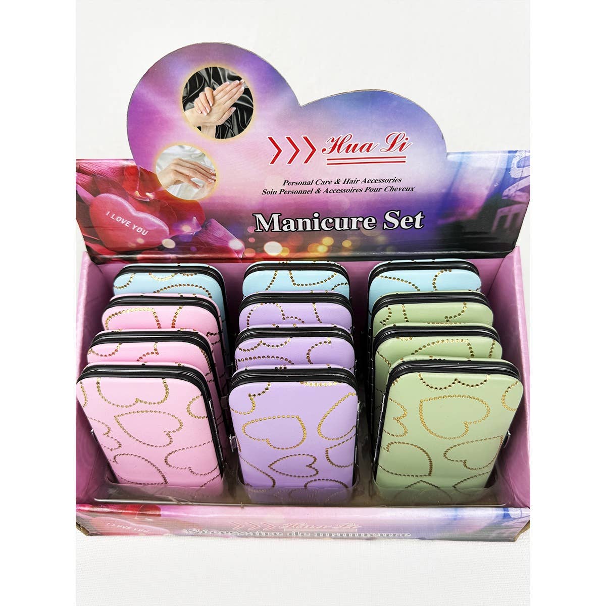 MIX COLOR Heart Personal Mani and Pedi Kit care tools  for wholesale on Faire6
